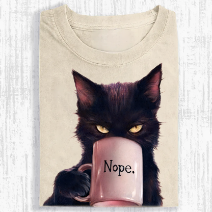 Funny Cat Washed T-shirt