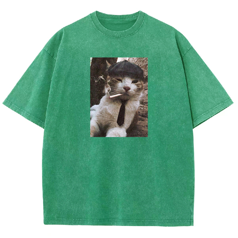 Smoking Gentleman Washed T-shirt