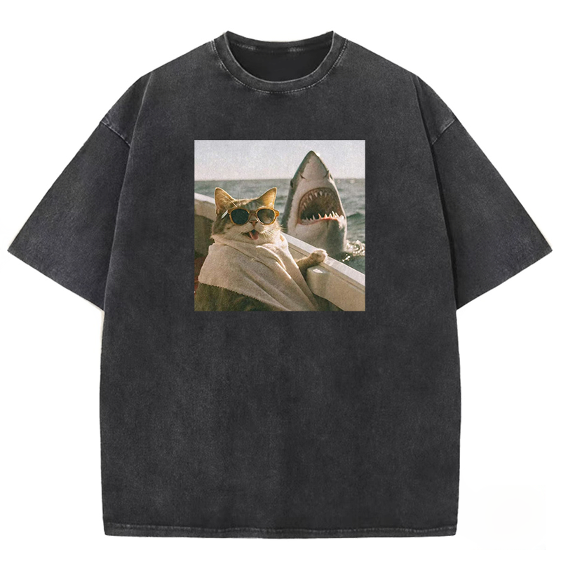 Shark Bait Survivor Washed T-shirt