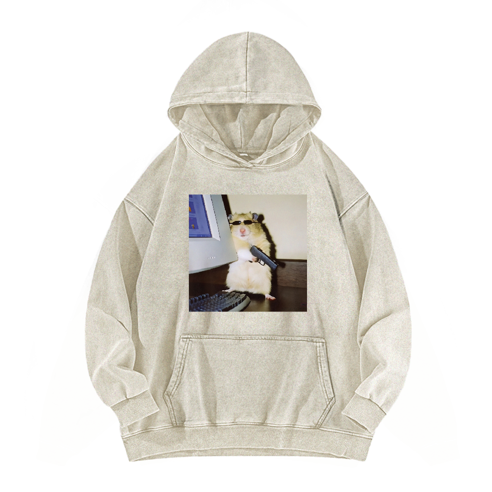 Wacky Hamster Washed Hoodie