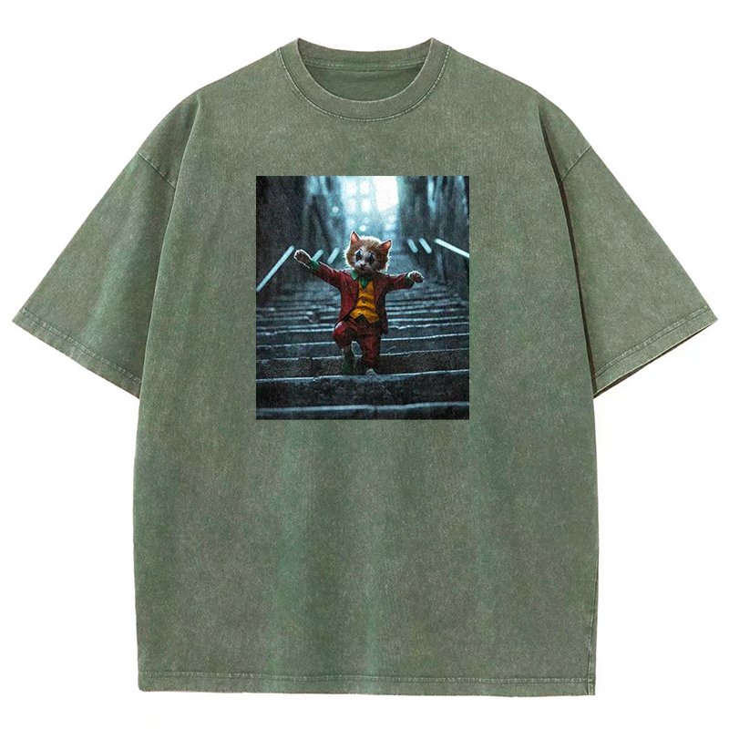 Jester Kitty Washed T-shirt