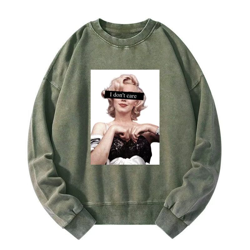 I don't care Washed Sweatshirt