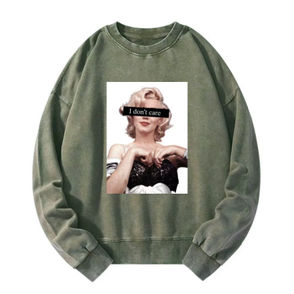 I don't care Washed Sweatshirt
