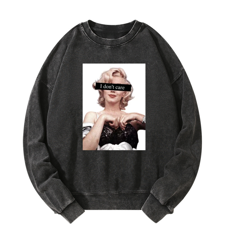 I don't care Washed Sweatshirt