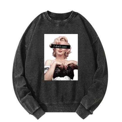 I don't care Washed Sweatshirt