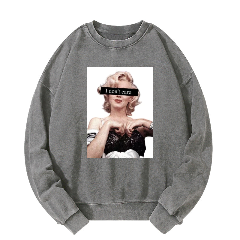 I don't care Washed Sweatshirt