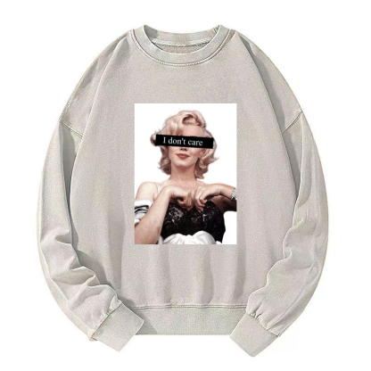 I don't care Washed Sweatshirt