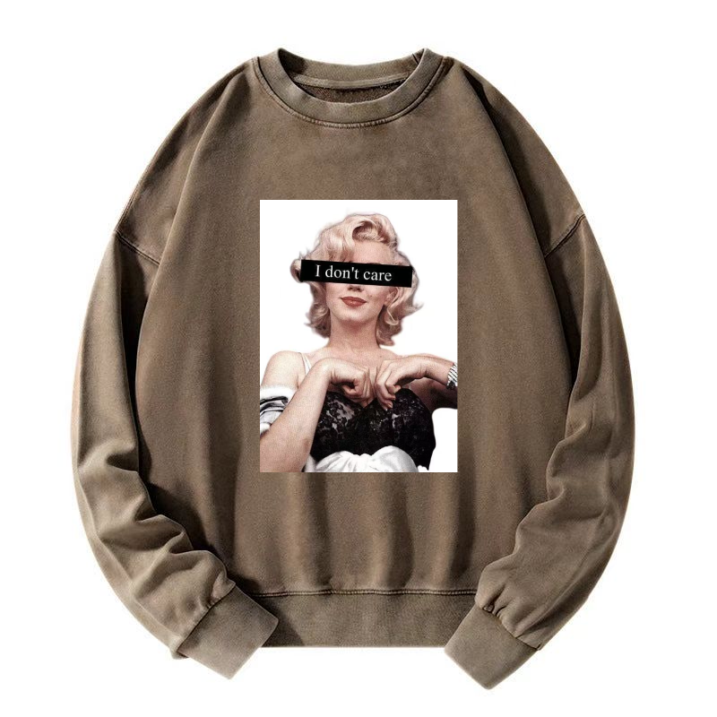 I don't care Washed Sweatshirt