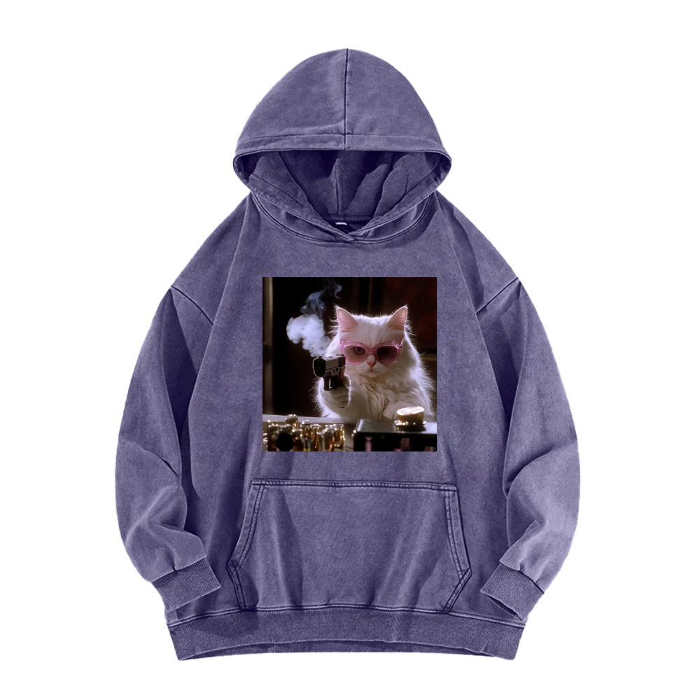Wacky Cat Washed Hoodie