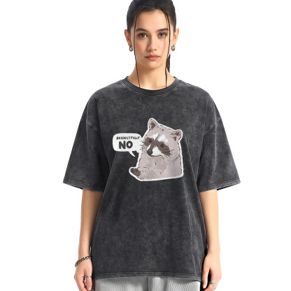 Raccoon Respectfully No Washed T-shirt