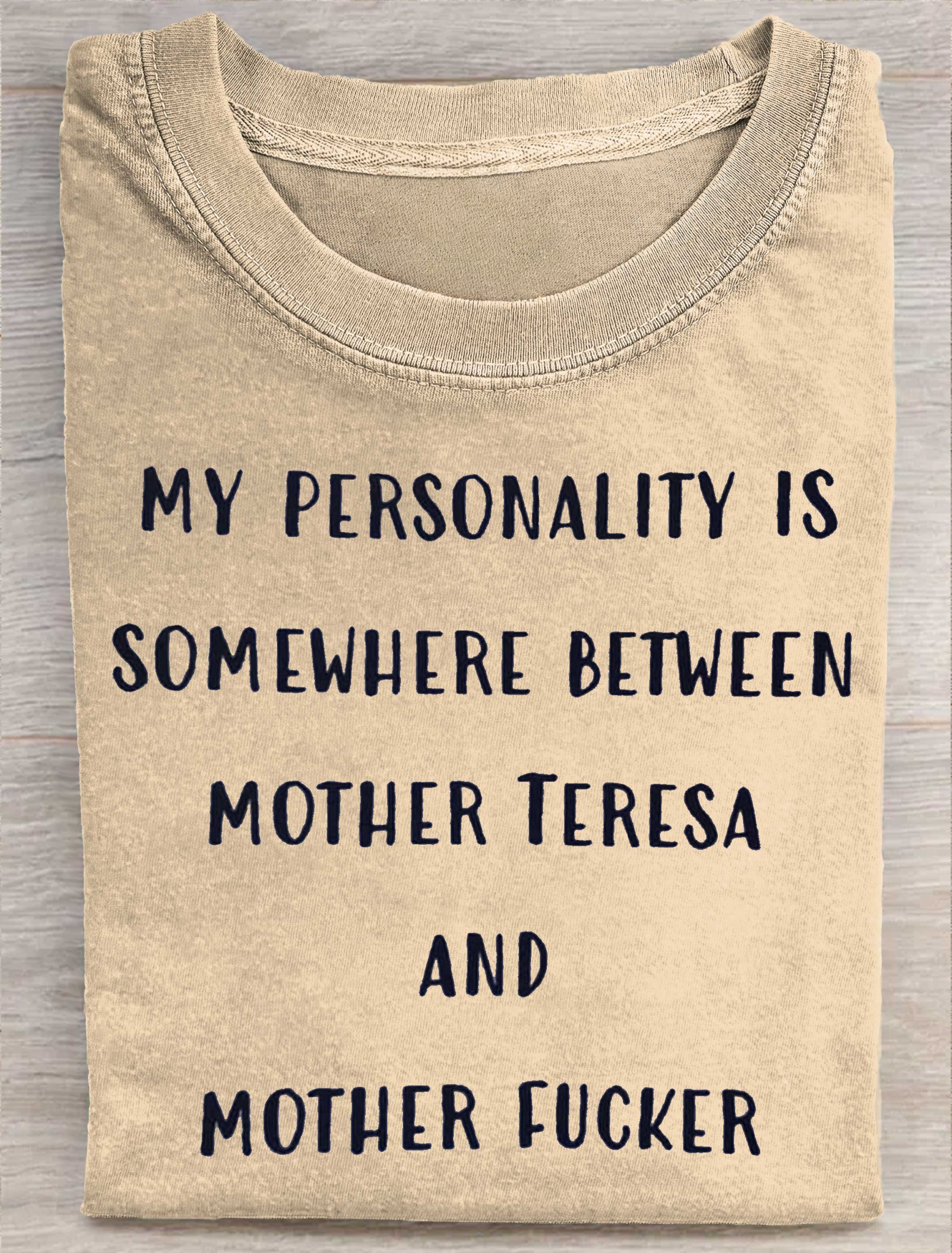 Funny Letter Art Print Casual Short Sleeve T-shirt