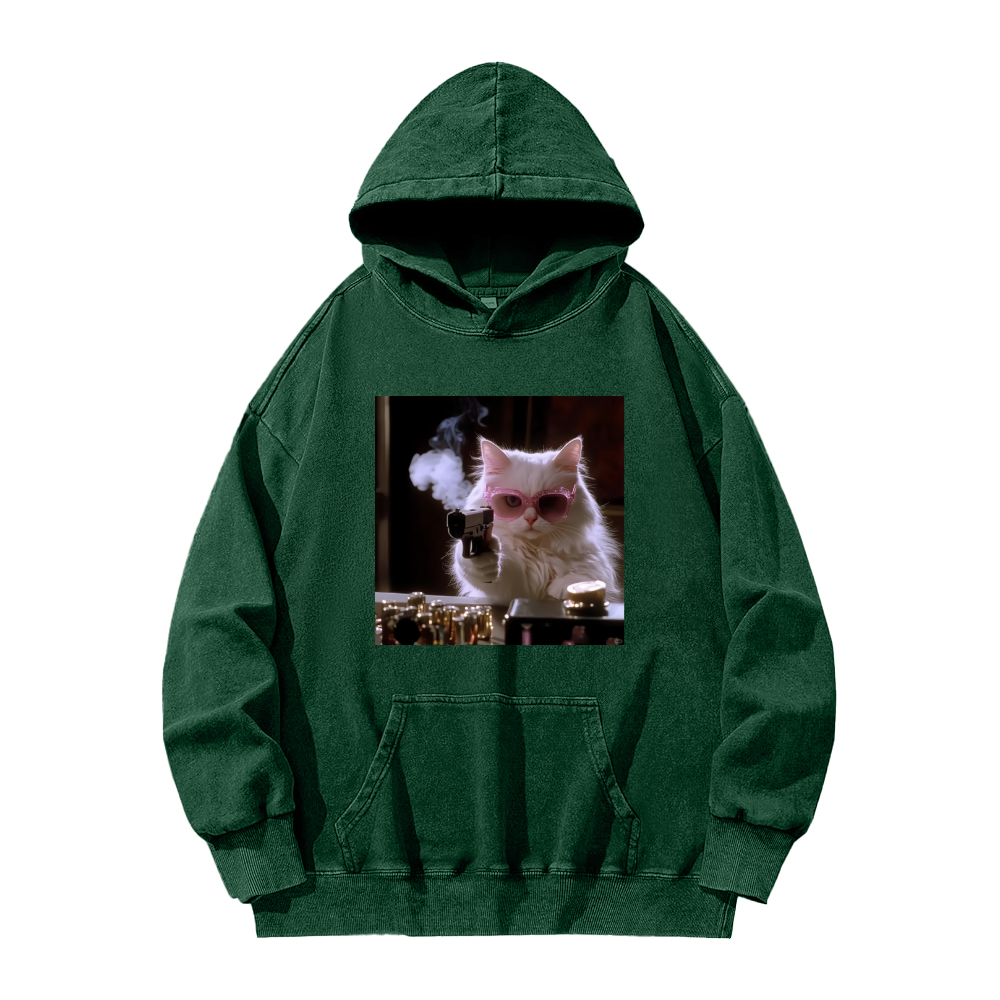Wacky Cat Washed Hoodie