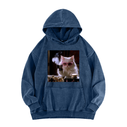 Wacky Cat Washed Hoodie