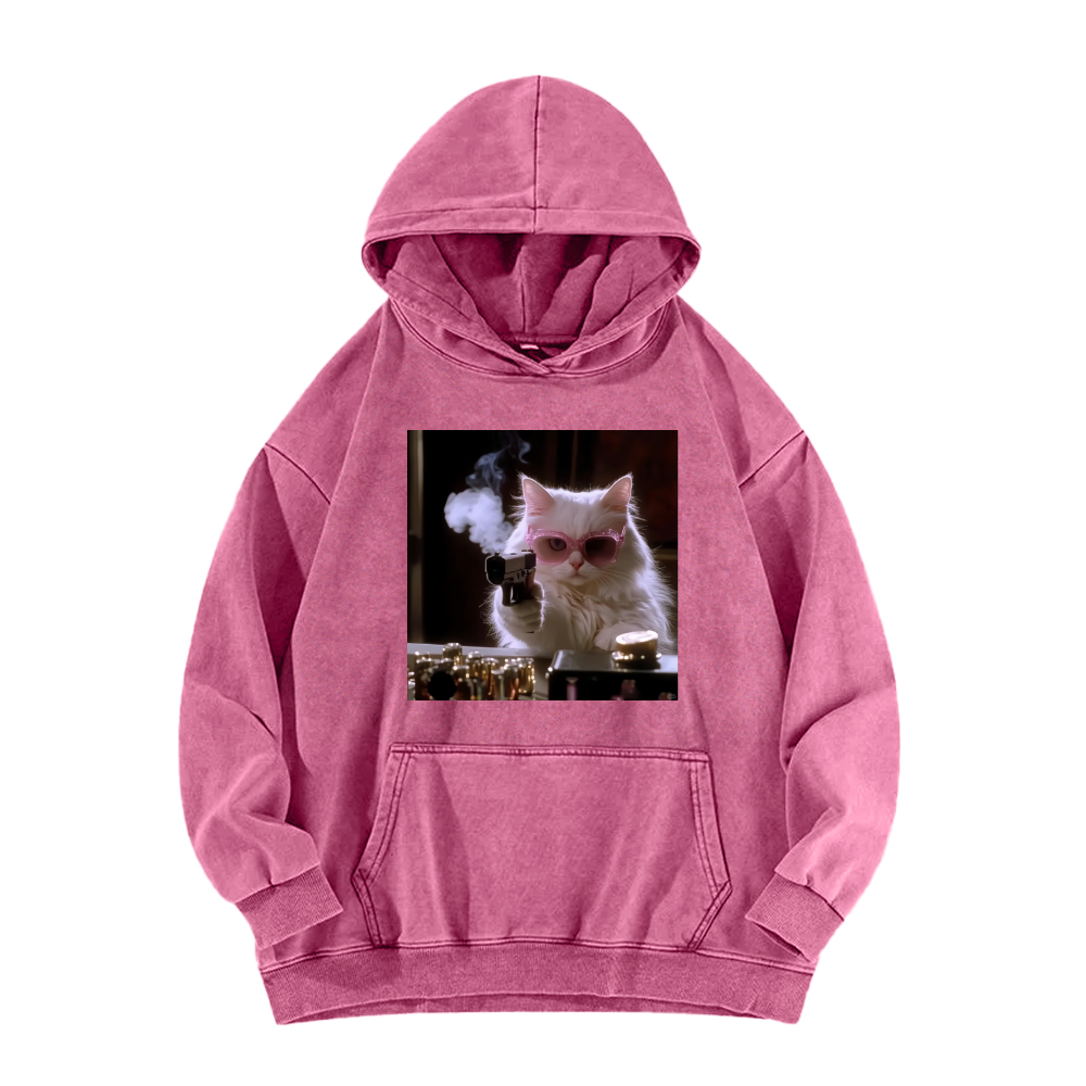 Wacky Cat Washed Hoodie
