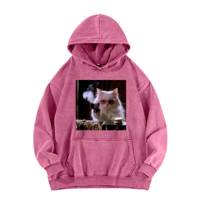 Wacky Cat Washed Hoodie