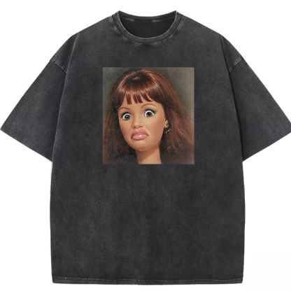 BARBIE EMOJI MEME ICON Washed T-shirt