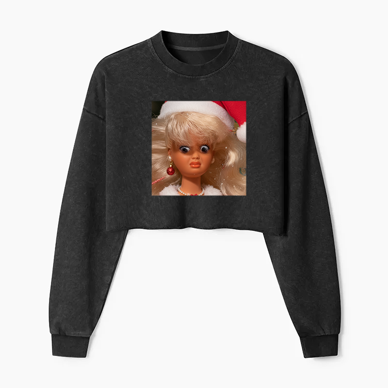 Wacky Barbie Washed Crop Sweatshirt