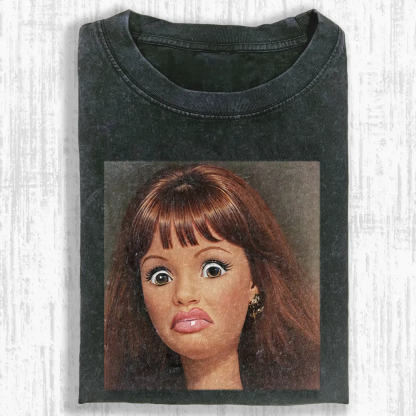 BARBIE EMOJI MEME ICON Washed T-shirt