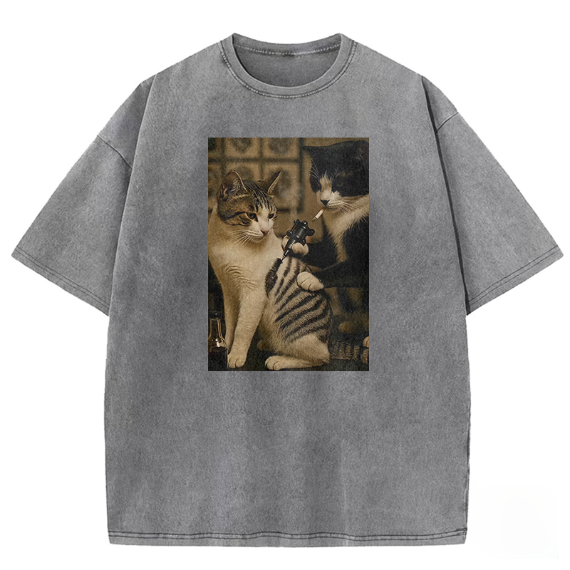 Wacky Cat Washed T-shirt