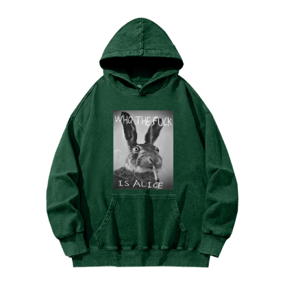 Who The Fck ls Alice Washed Hoodie