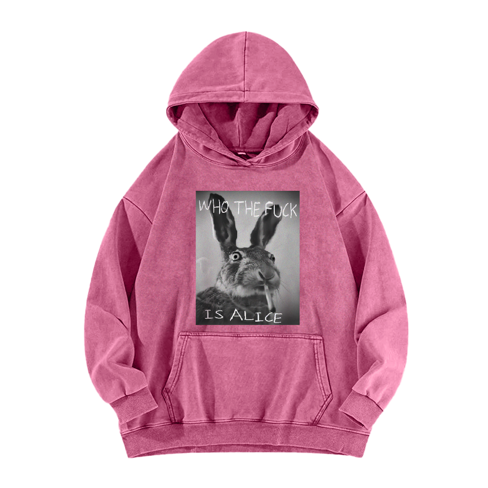 Who The Fck ls Alice Washed Hoodie
