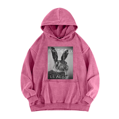 Who The Fck ls Alice Washed Hoodie