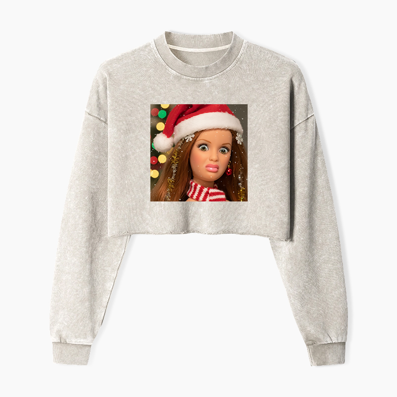 Wacky Barbie Washed Crop Sweatshirt