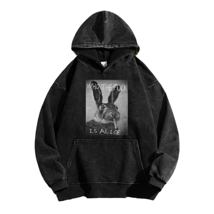 Who The Fck ls Alice Washed Hoodie