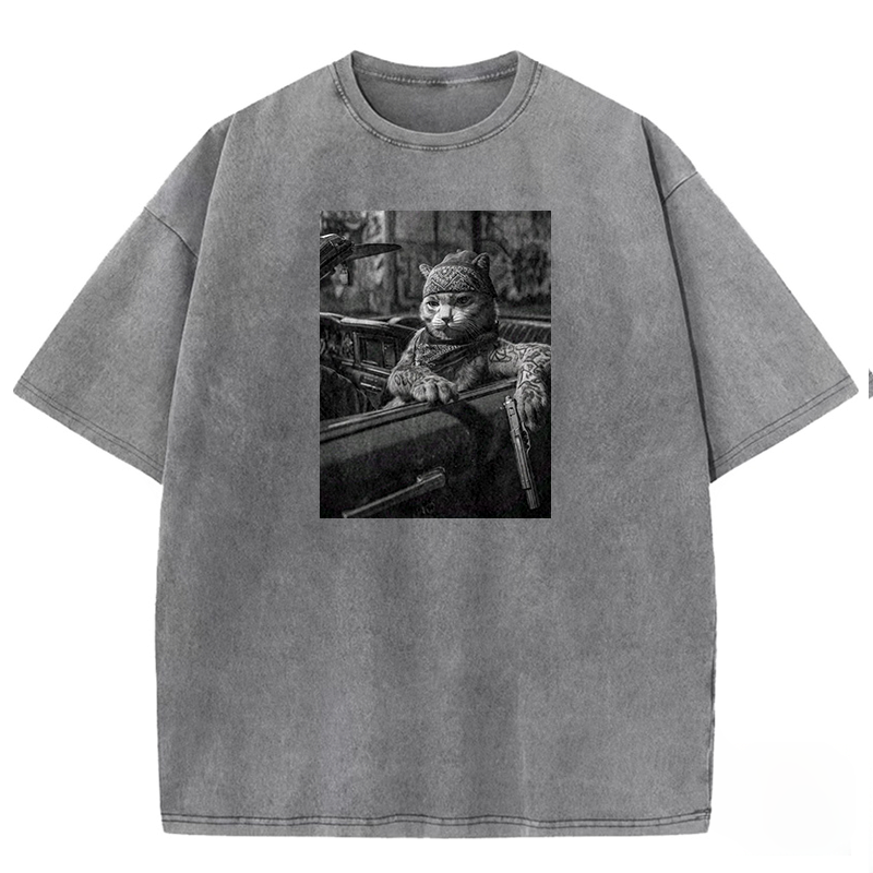 Tattooed Tabby Washed T-shirt