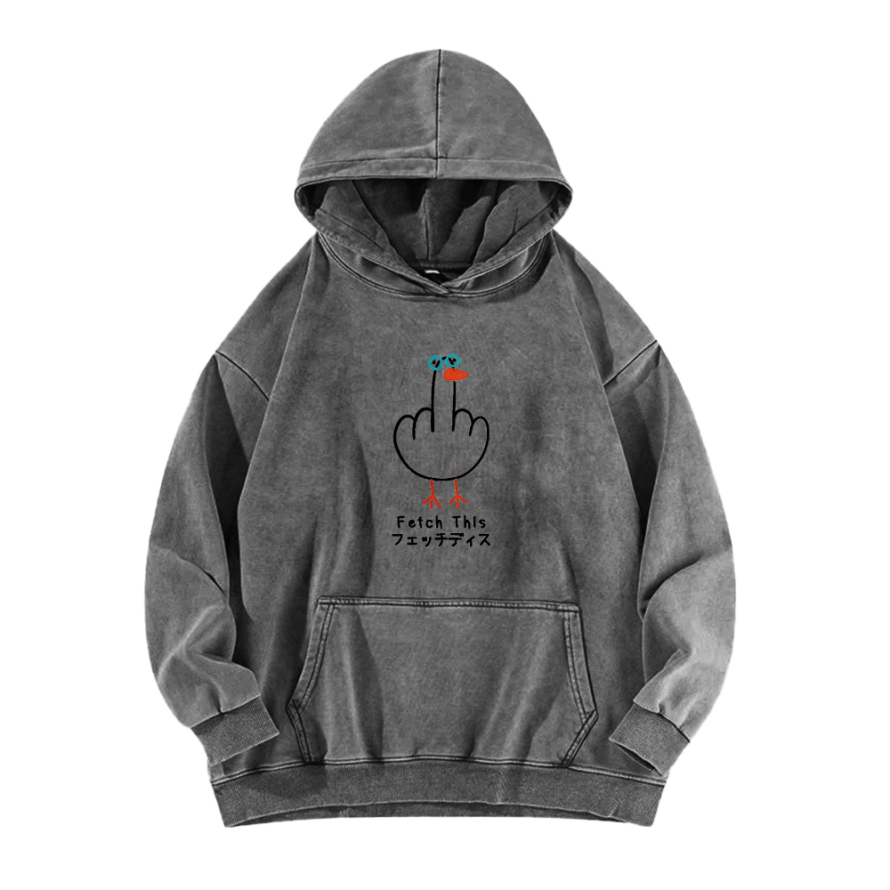 Funny Middle Finger Goose Washed Hoodie