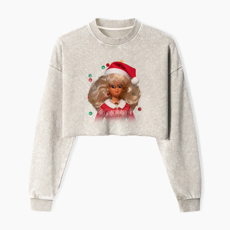 Wacky Barbie Washed Crop Sweatshirt