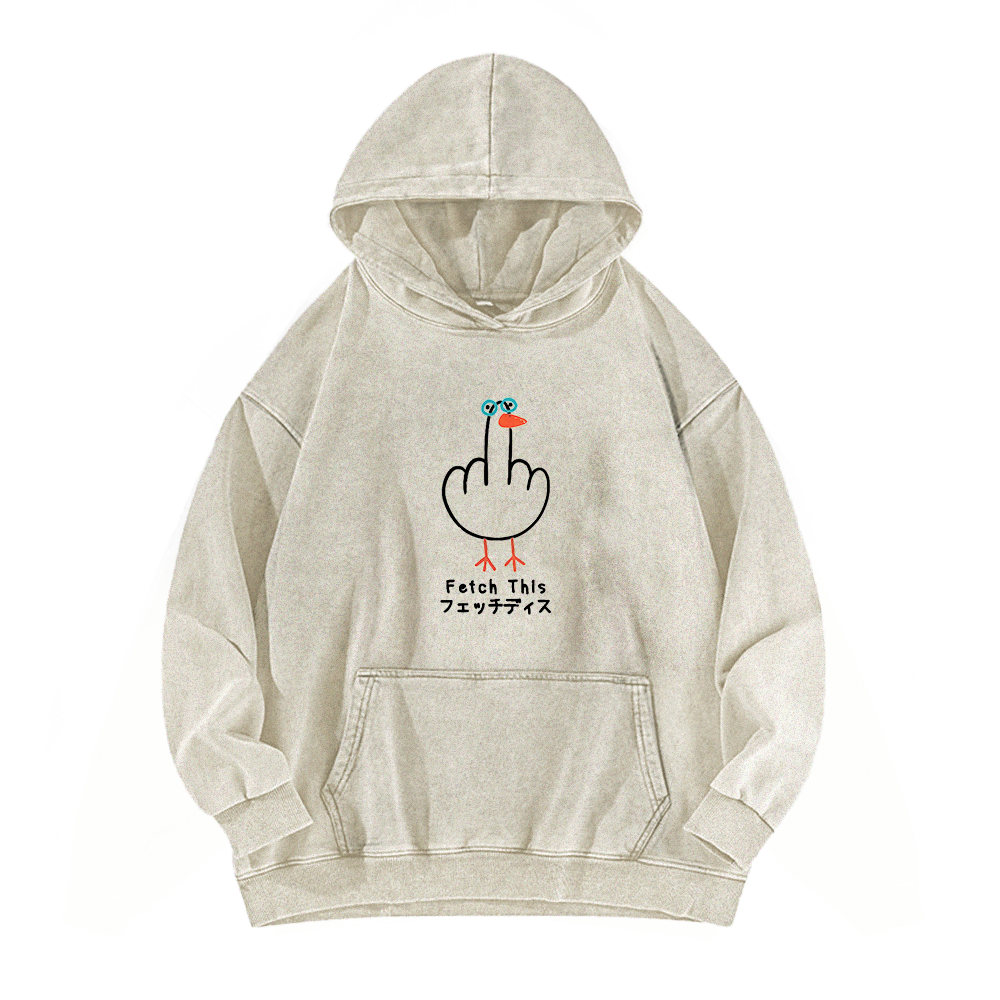 Funny Middle Finger Goose Washed Hoodie