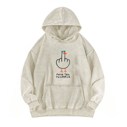 Funny Middle Finger Goose Washed Hoodie