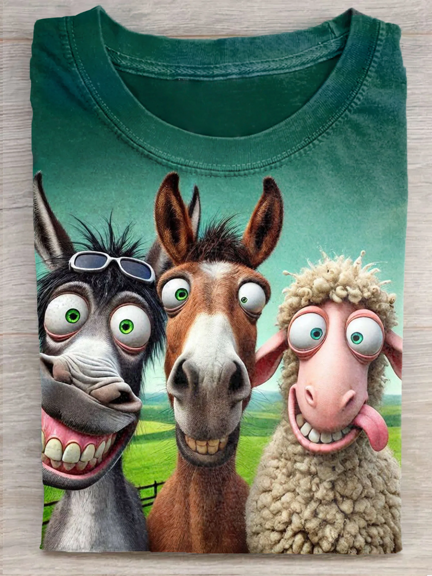 Best Friend Funny Animal Art Print Casaul Short Sleeve T-shirt