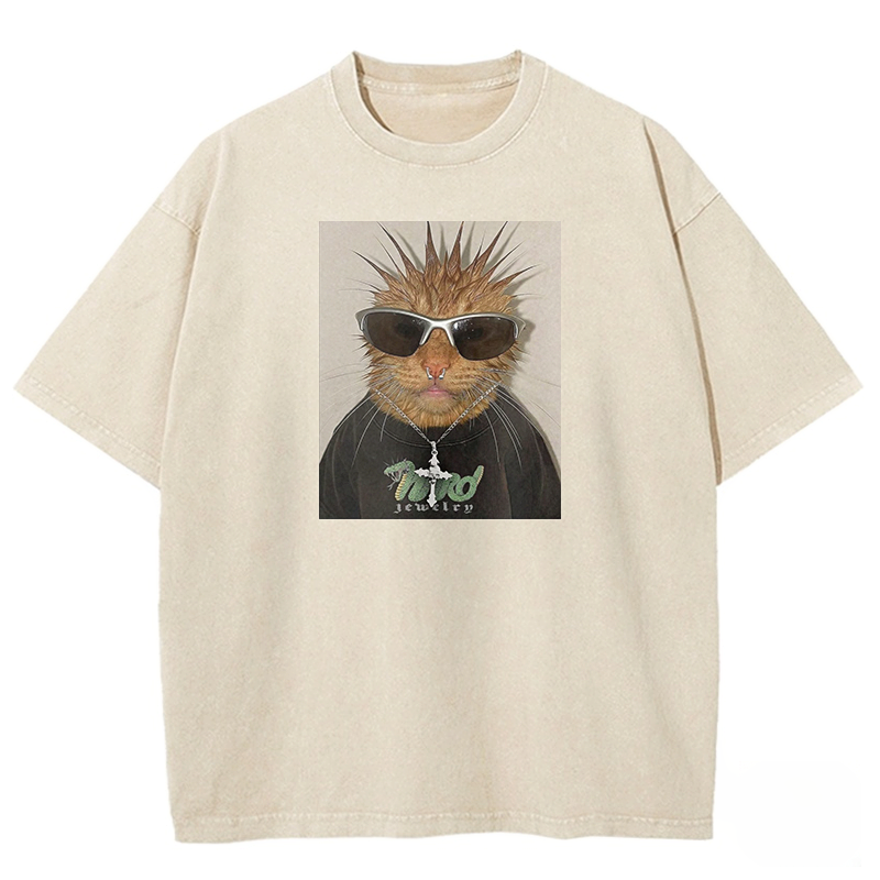 Wacky Cat Washed T-shirt