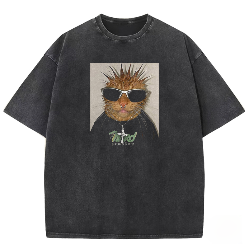 Wacky Cat Washed T-shirt