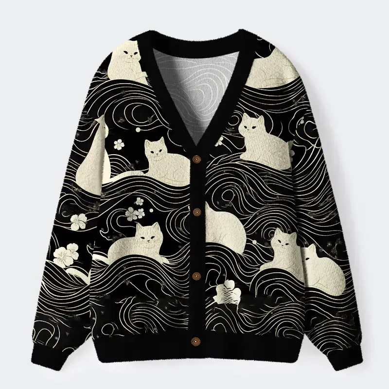 Mysterious Cat Ugly Cardigan Sweater