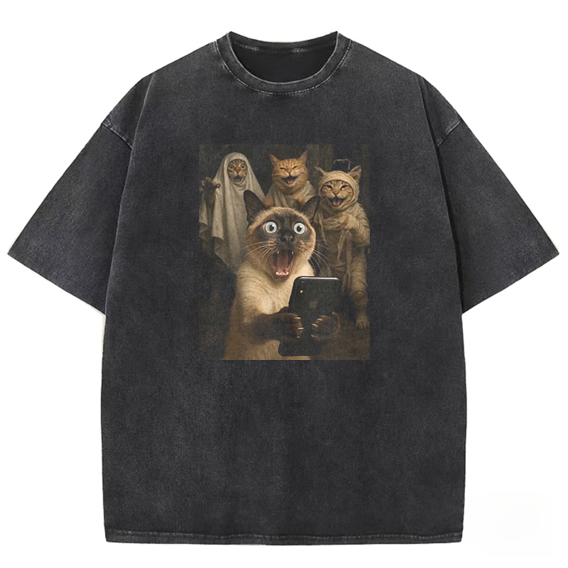 Wacky Cat Washed T-shirt