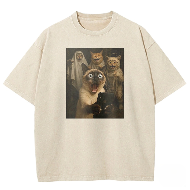 Wacky Cat Washed T-shirt