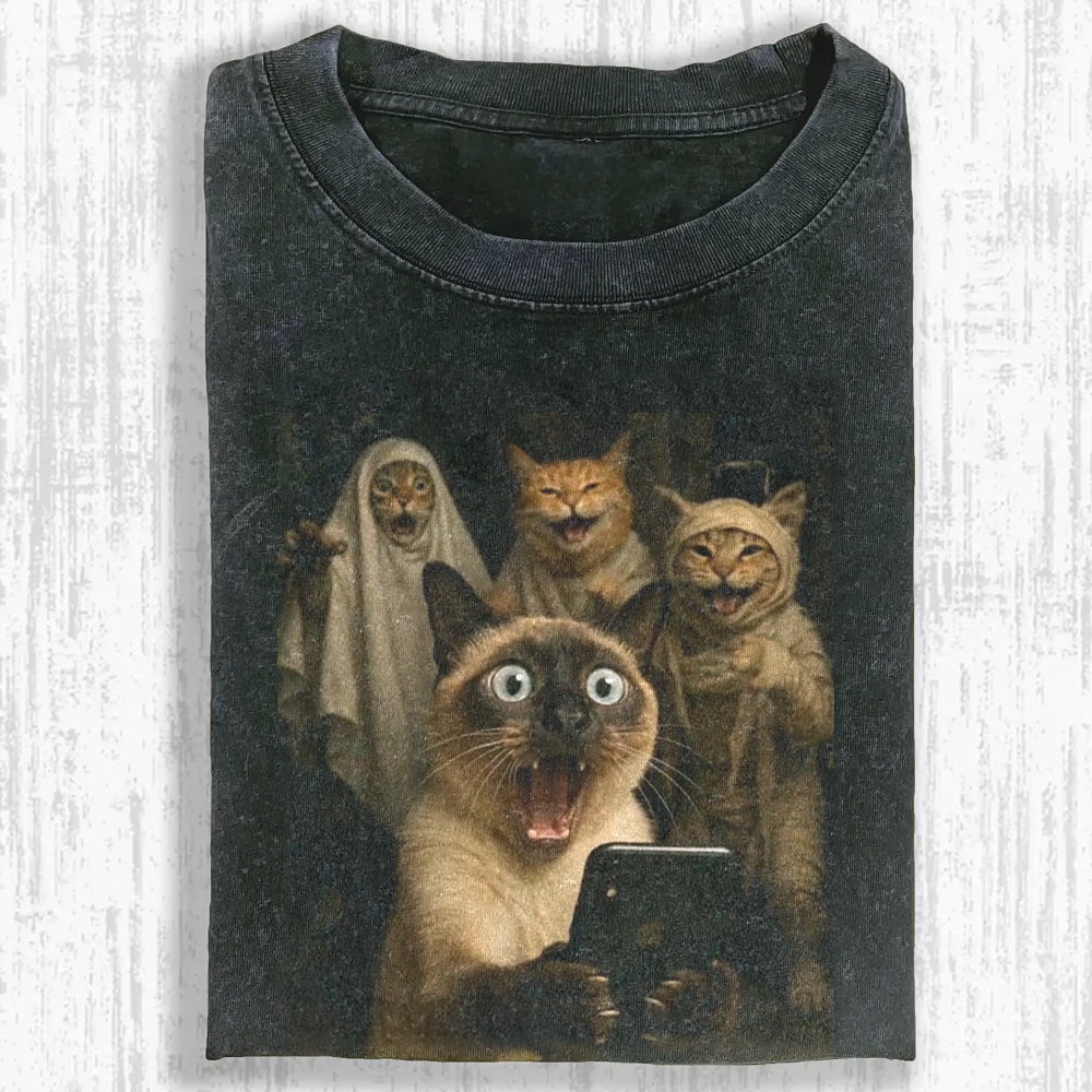 Wacky Cat Washed T-shirt