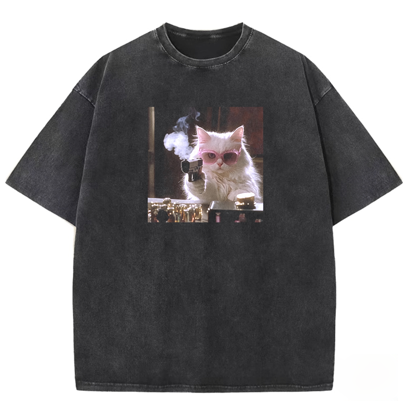 Wacky Cat Washed T-shirt