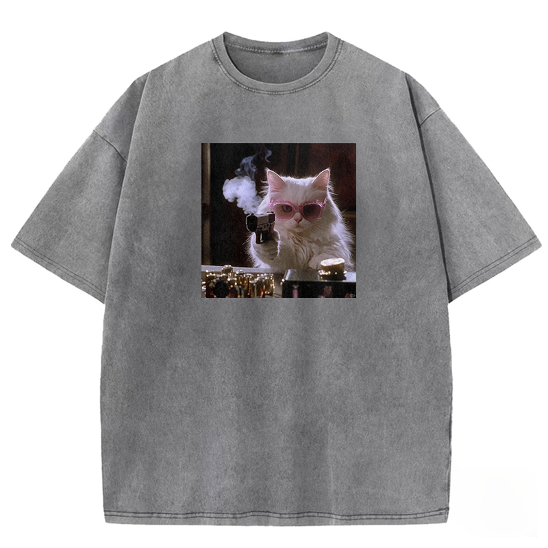 Wacky Cat Washed T-shirt