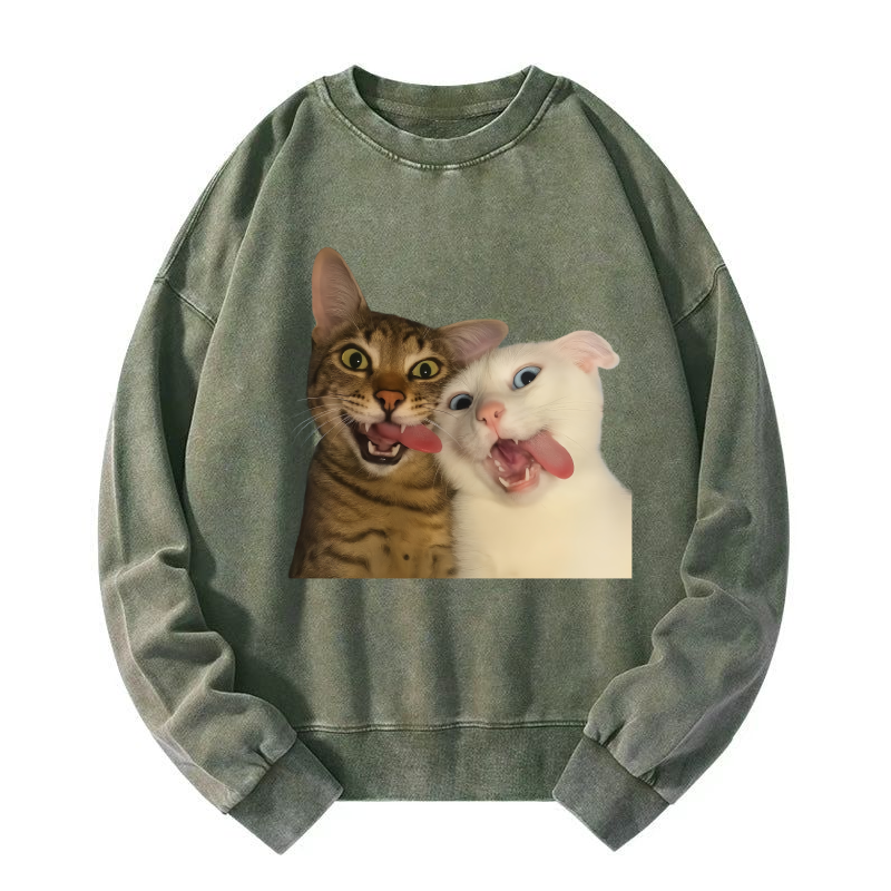 Wacky Cats Washed Sweatshirt
