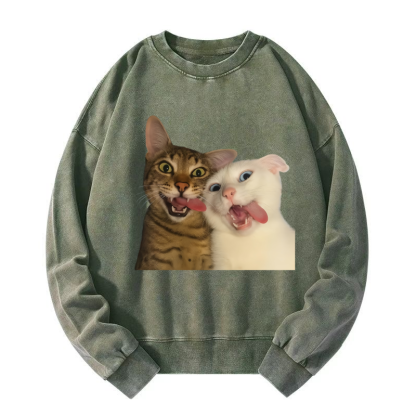 Wacky Cats Washed Sweatshirt