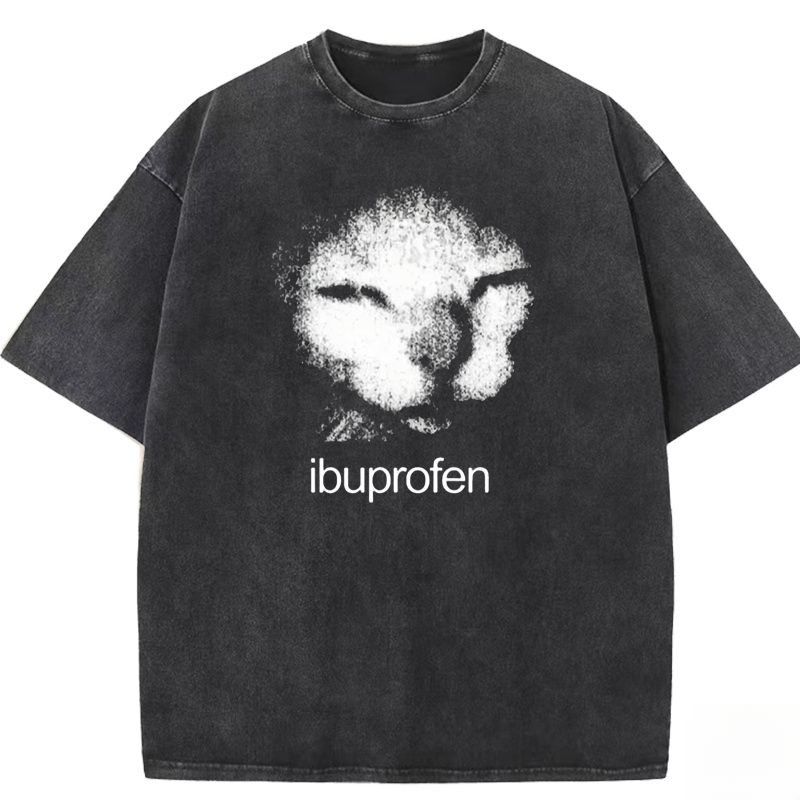 Funny Ibuprofen Cat Meme Washed T-shirt