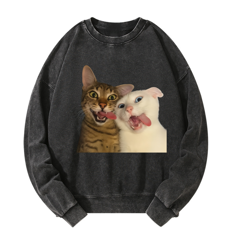 Wacky Cats Washed Sweatshirt
