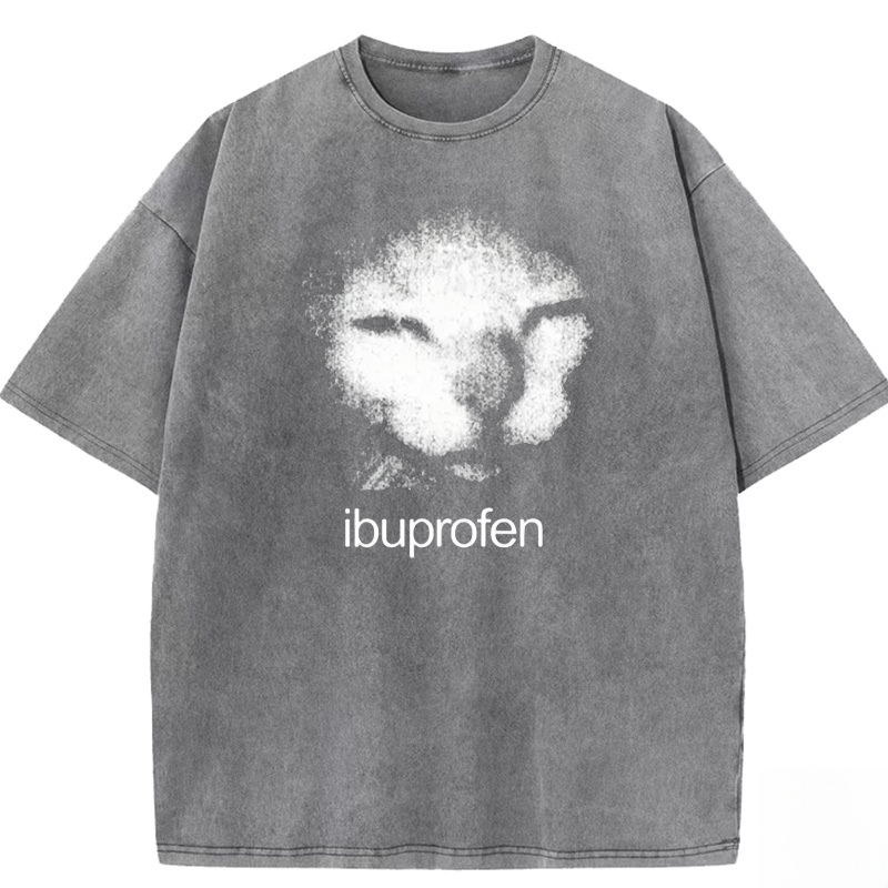 Funny Ibuprofen Cat Meme Washed T-shirt