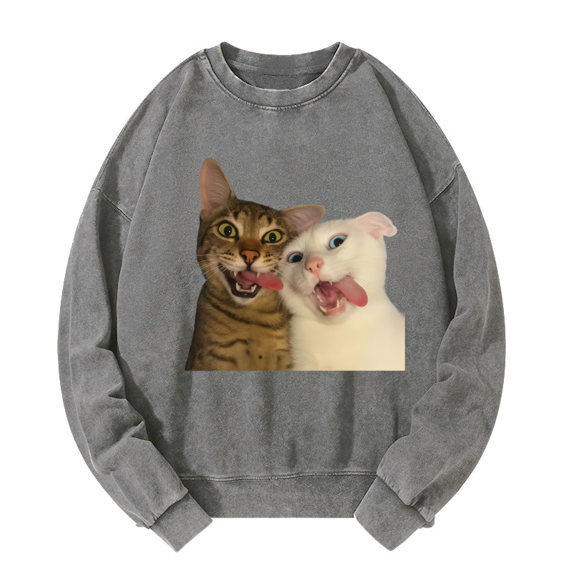 Wacky Cats Washed Sweatshirt