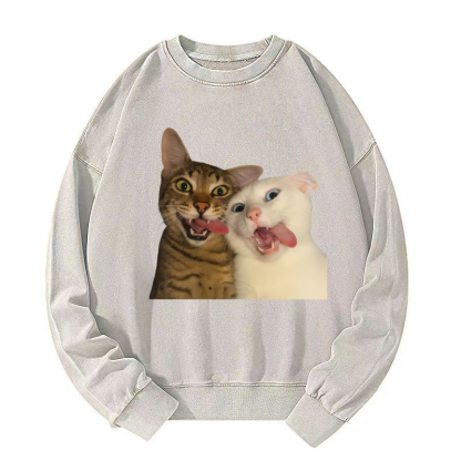 Wacky Cats Washed Sweatshirt