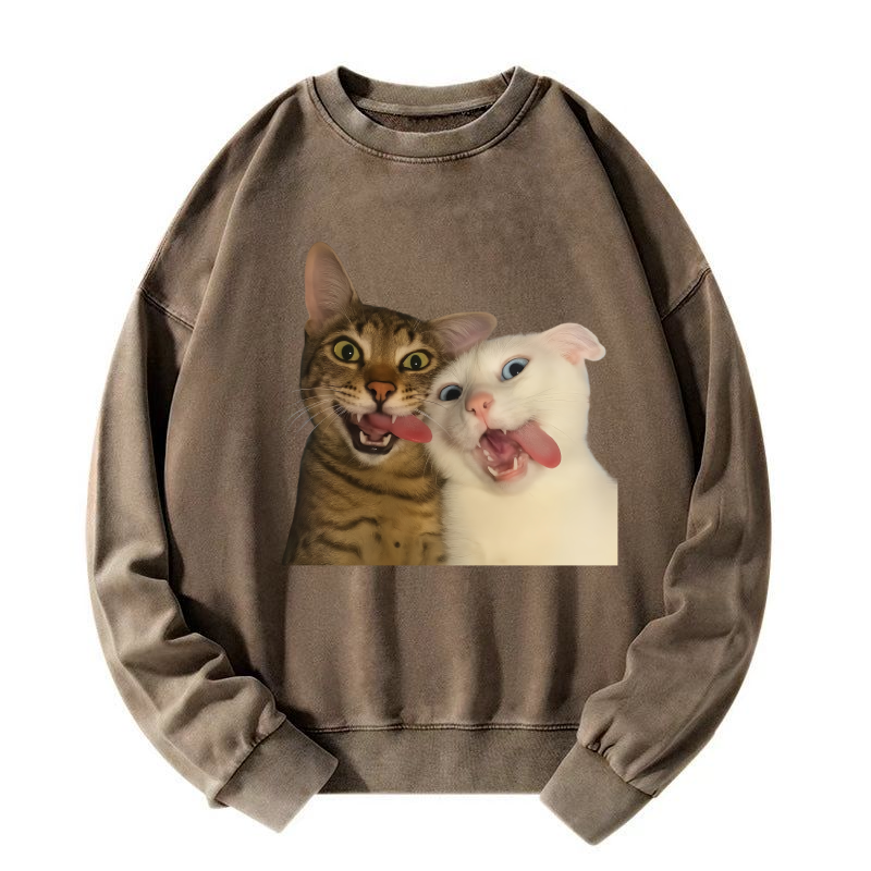 Wacky Cats Washed Sweatshirt